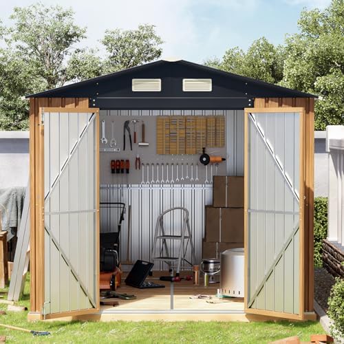 Panovue 8x10 FT Outdoor Metal Storage Shed (NO Frame Floor & Wood Panels) - Image 7