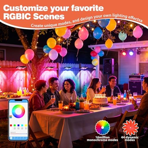Outdoor Fence Lights Plug in, 100FT LED Fence Lights, App & Remote Control, 100 Scene Modes, IP67 Waterproof Outdoor Lights for Backyard, Patio, Deck - Brighter Than Solar Lights - Image 2