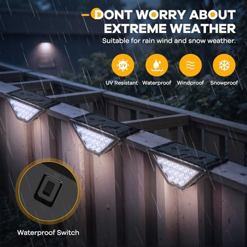 BKBB PPBB Solar Step Lights for Outside, Solar Stair Lights Outdoor Waterproof, Deck Step Lights for Fence, Patio, Yard, Porch, Front Door, Sidewalk, Garden, Patio Decor (10, Cool White) - Image 4