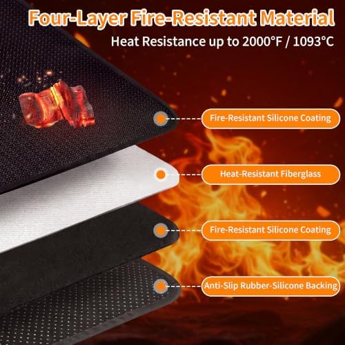 42 inch Fireproof Fireplace Mat, Under Grill Mats for Outdoor Grill Patio - Image 2