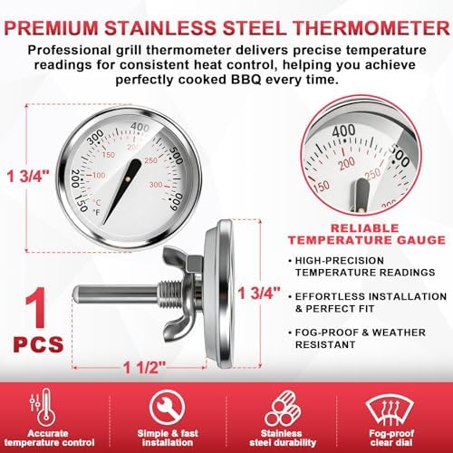 60540 Lid Temp Gauge for Weber 22" Kettle Charcoal Grill, Spirit 200/300 - Image 3