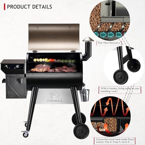 Z GRILLS 7002C Pellet Grill, 697 Sq In, PID 3.0,LCD Display - Image 4