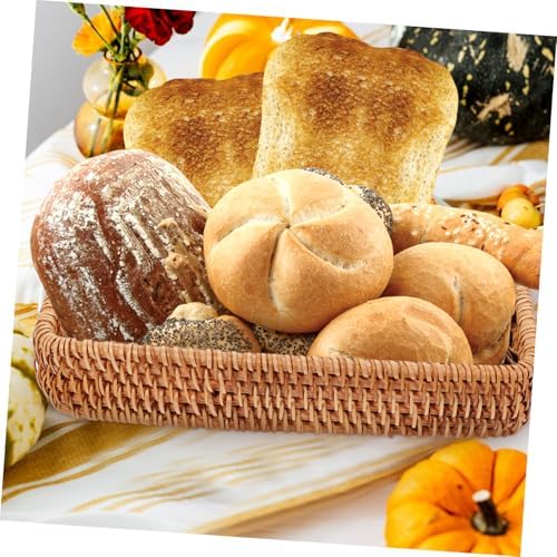 MAGICLULU Woven Rattan Storage Basket for Fruits Bread Lightweight Portable Picnic Weave Organizer for Snacks Design with No Burrs for Events Home Decor - Image 3