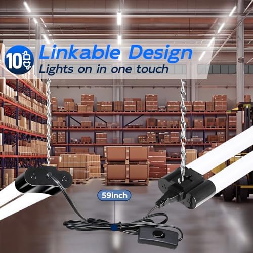 hykolity 60W 4FT Linkable LED Shop Light for Garage,6500LM - Image 4