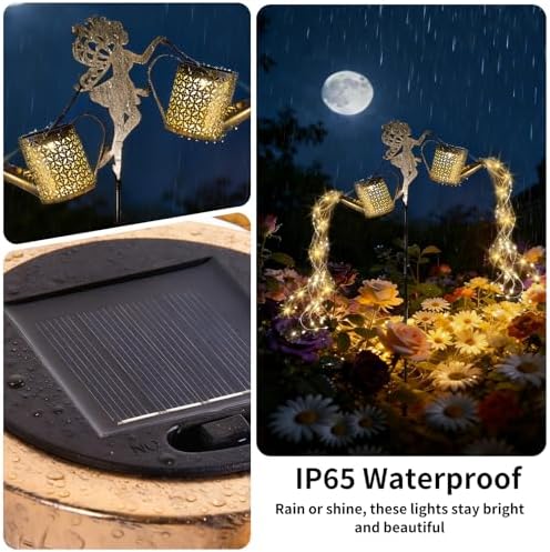 Solar Watering Can Light, Solar Flower Fairy Decorations Outdoor Light - Image 4