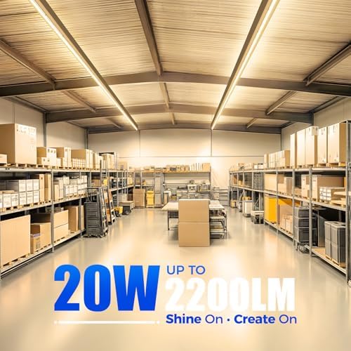 Barrina T5 LED Shop Light 4FT, 3000K Warm White, 2200lm, 20W, 12 Packs - Image 3