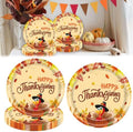 20 Pcs Happy Thanksgiving Party Disposable Paper Plates Fall Themed 9 Inch Round Dinner Plates for Autumn Party Decorations (Turkey Autumn Leaves) by Ncozwo