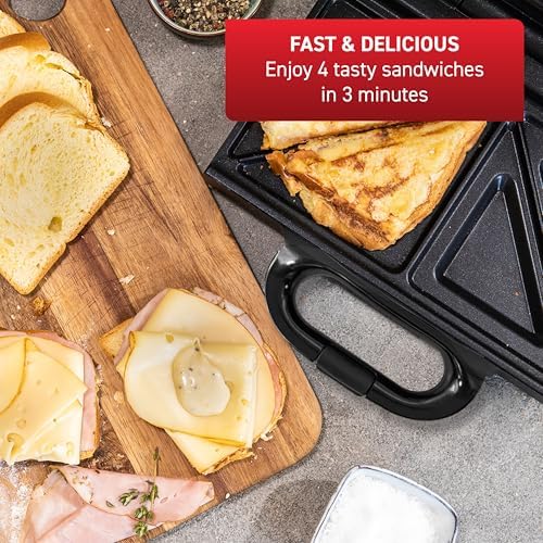 T-fal Compact Sandwich Maker and Panini Press, 625W, Nonstick Grill - Image 2
