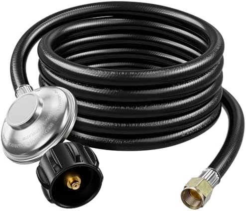 Rushare12FT Propane Hose with Regulator, QCC1 x 3/8" Female Flare Fitting by RUSHARE
