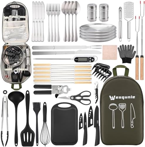 Wesqunie Camping Cooking Utensils Set, Cookware Set for Outdoor Hiking BBQ by WesqunieOutdoorAccessories
