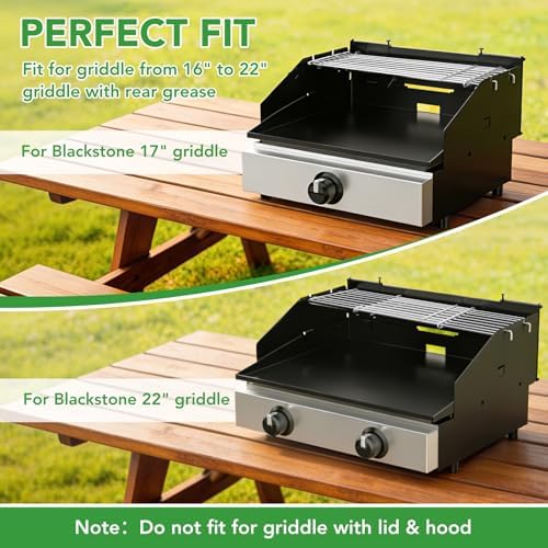 Universal Wind Guard and Warming Rack for 16"-22" Griddle (Rear Grease) - Image 6