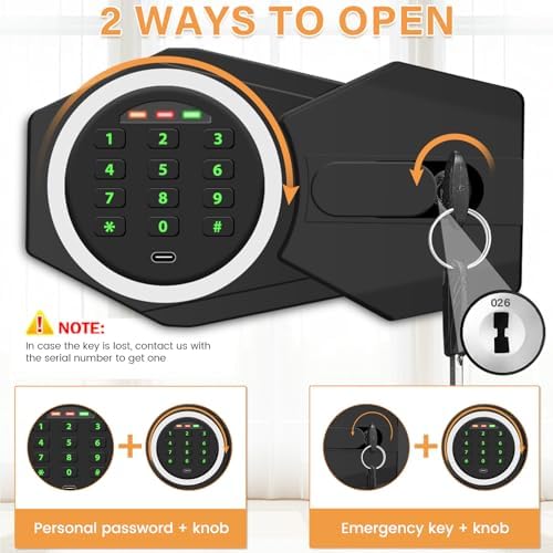 2.7 Cubic Drop Slot Safes for Money Jewelry, Drop Safe for Business with Combination Lock and Key, Mute Function,Depository Safe for Money Jewelry Home Business Office - Image 4