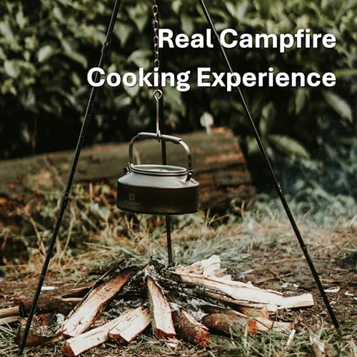 Cuisiland 48" Heavy Duty Camping Tripod Campfire Cooking Dutch Oven Tripod Adjustable Grill Tripod for Outdoor Campfire Cooking Camping, Picnic - Image 5