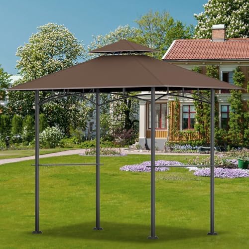 Grill Gazebo Canopy Replacement, 5 x 8 Ft, Brown - Image 6