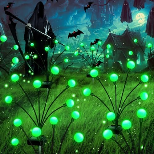 NBQQ Solar Lights Outdoor 4 Pack of 32 LEDs Swaying Firefly Garden Decor - Image 5