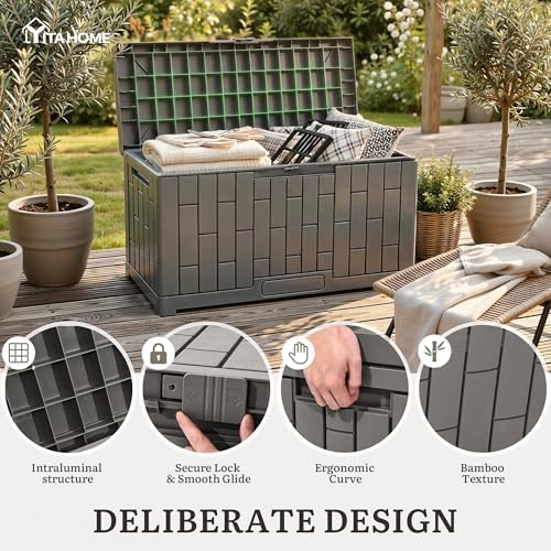 YITAHOME 60 Gallon Outdoor Storage Box w/Slide-Locking Lid - Image 3