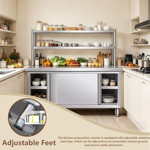 Stainless Steel 48×19×56 in Commercial Prep Work Table - Image 6
