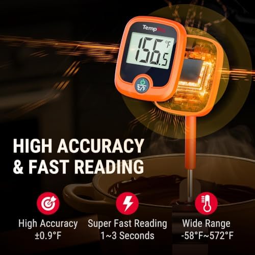 TempPro TempDip 1 Sec Candy Thermometer Digital with Pot Clip & Large LCD - Image 3