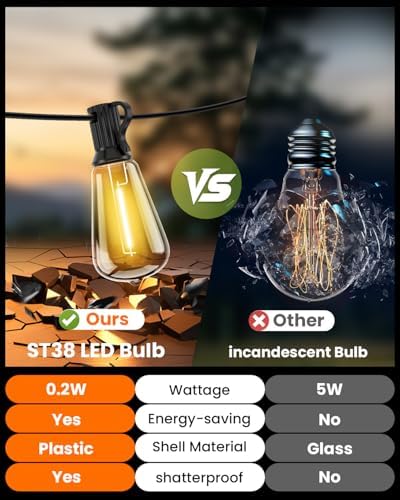 VOLIVO 200FT Outdoor String Lights for Patio, Waterproof Hanging Lights - Image 7
