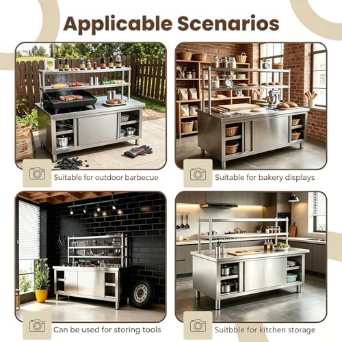 Stainless Steel 39×20×55 in Commercial Prep Work Table - Image 4