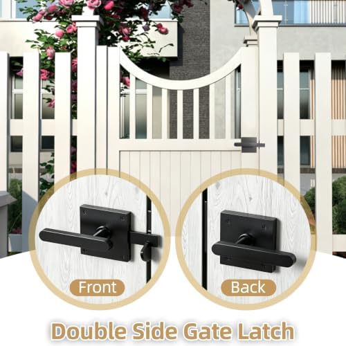 Double Sided Gate Latch for Wooden Fence, Two Sided Heavy Duty Self Locking - Image 4
