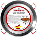 Magefesa 36" Carbon Steel Paella Pan – 91 cm - 37 Servings, Durable & Lightweight with Dimpled Surface, Ideal for Outdoor Cooking & Traditional Valencian Paella by Magefesa