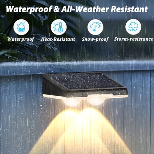 Brightever Solar Fence Lights Outdoor Black 12-Pack, Color Changing - Image 6