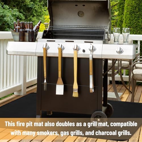 UNCO- Large Under Grill Mats for Outdoor Grill, 65" x 48", Black Double-Sided, Fireproof, Reusable, Portable, 3 Layers, Waterproof & Easy to Clean, Grill Matt for Outdoor Grill Deck Protector - Image 6