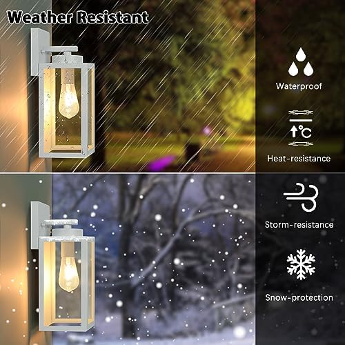 BesLowe Outdoor Wall Light Fixtures, Exterior Wall Lanterns, Grey - Image 2