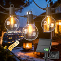 31FT G40 Solar String Lights Outdoor Waterproof IP65 with USB-Charging by FOOMAN