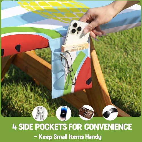 Picnic Table Cover with Bench Covers Waterproof Elastic Rectangle Tablecloth Camper Essentials Supplies Rv Car Travel Gear Must Haves Accessories Fitted Table Cloth Outdoor Road Trip Camping Gifts 6ft - Image 5