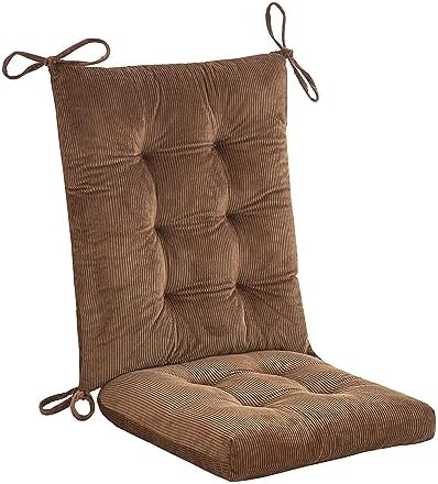 Outdoor Patio Cushion, Rocking Chair Cushion, Tufted Pads, Set of Upper and Lower with Ties Pack of 2 (2 Sets) - Back 20"×17", Seat 17"×17" (Brown) - Image 3