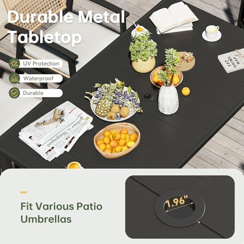 Aoxun 5-Piece Wicker Patio Table and Chairs Set for 4 with Umbrella Hole - Image 2