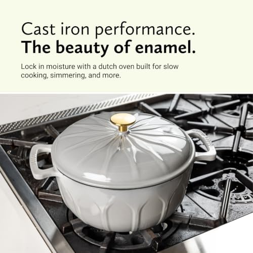 6 Quart Luxe Enamel DO with Gold Knob, Smoke - Image 3