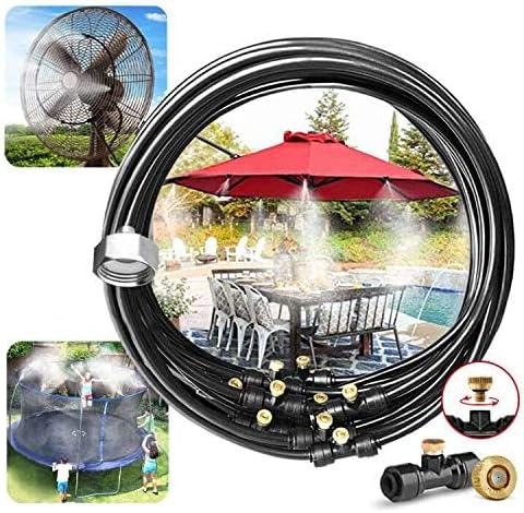 LANDGARDEN Outdoor Misting Cooling System, 100FT Mister Line+26 Brass Misting Nozzles,DIY Easy-Assemble.Water Mist Kit for Garden Porch Greenhouse Umbrella Canopy Fan - Image 2