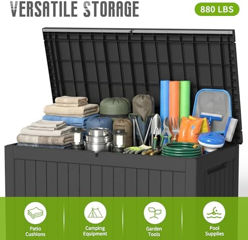 DRATO 310 Gallon Deck Boxes Outdoor Waterproof, Large Lockable Storage Box - Image 5