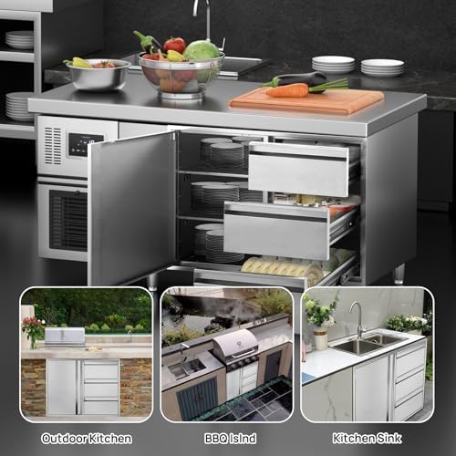 POPMOON Outdoor Kitchen Drawer Combo 28"x22"x19.5"Triple Drawers - Image 4