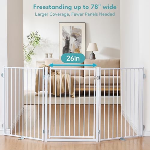 No Pawblems Freestanding Dog Gate with Door for Indoor & Outdoor, 36'' Tall - Image 3