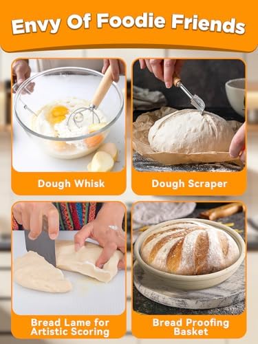 Dutch Oven Bread Baking Pot with Lid 6QT Cast Iron Design & Complete Sourdough Kit (Banneton Basket, Dough Tools, Silicone Sling) for Artisan Bread Making - Image 5