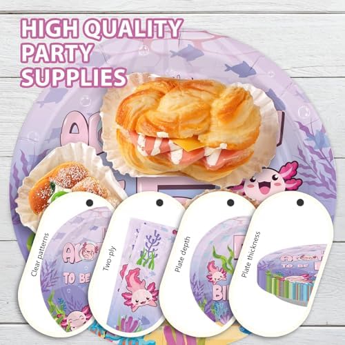 96Pcs Axolotl 5th Birthday Party Decorations for Girls, Serves 24 - Image 6