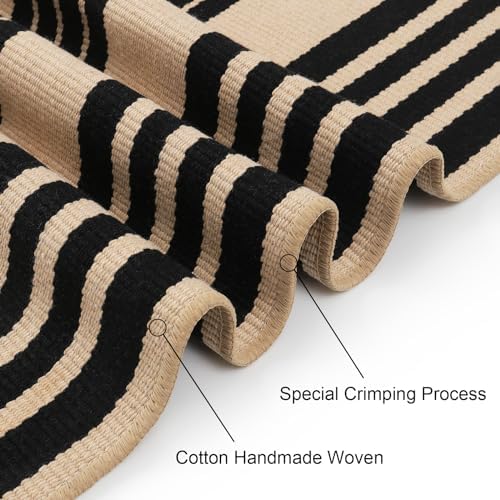 Striped Outdoor Fall Front Door Mat 2.3'x3.6', Cotton Washable Rug - Image 4