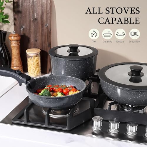 GiPP 5PCS Ceramic Pots and Pans Set Nonstick Detachable Handle Cookware Set - Image 6