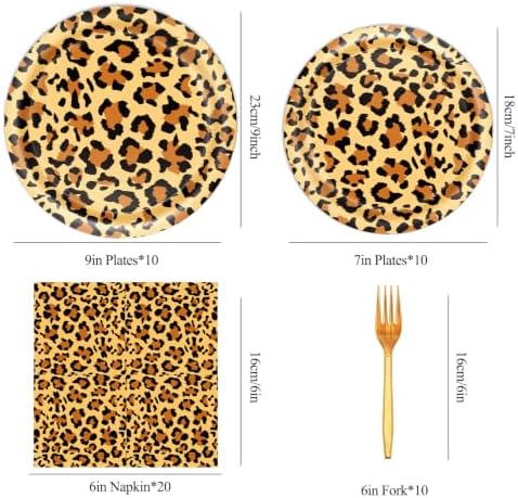 50Pcs Cheetah Print Party Decorations Leopard Animal Theme Tableware - Image 2