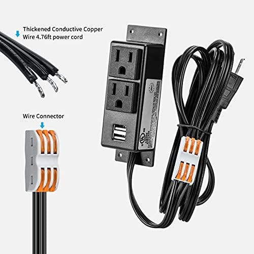 Gun Safe Power Outlet Kit, Briidea Gun Safe Accessory Electrical Outlet with USB for Interior Dehumidifiers and Lights - Image 4