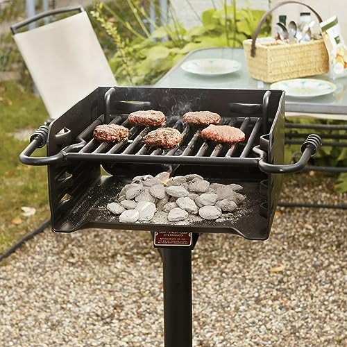 Pilot Rock Outdoor Park Style Charcoal Grill - 360-Degree Swivel Post - Image 5
