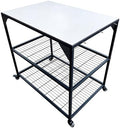 3-Tier Rolling Utility Grill Cart with Wheels, Stainless Steel by JINBETTERGRILLPARTS