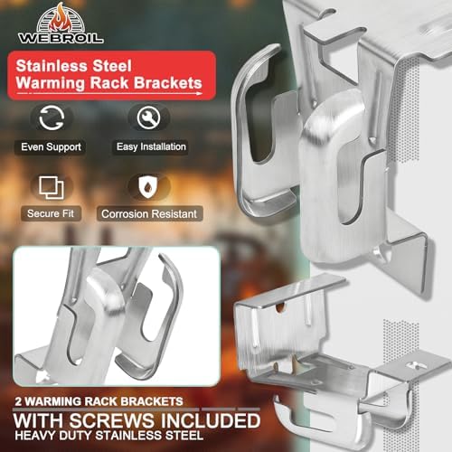 66046 69284 Warming Rack Bracket Set for Weber Genesis II GS4 Gas Grills - Image 3