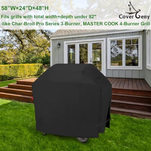 Outdoor Grill Cover for Master Cook 4-Burner Gas Grill, Broil King: Regal S 420 & 490,Signet 400,Crown 420 & 410,Crown S 440 & 490, Char-Broil: Pro Series 463365124 & 463366724 58" - Image 2
