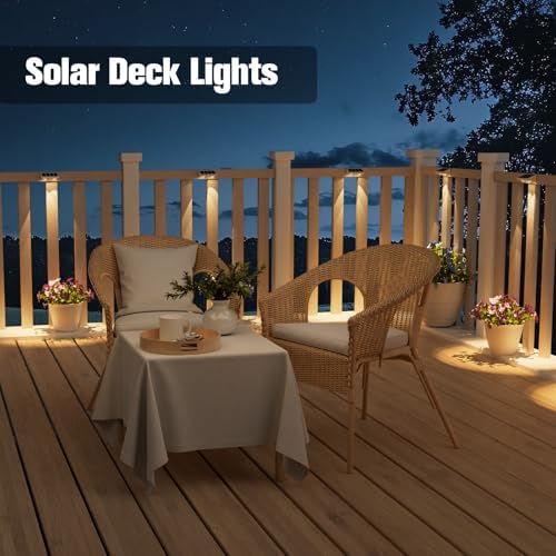 NIORSUN Solar Fence Lights,16 Pack Solars Deck Light,Warm White Color,Outdoor Bulb Waterproof Led IP65,Power Patio Lamp with Lenses for Outside/Backyard/Railing/Yard(White) - Image 5