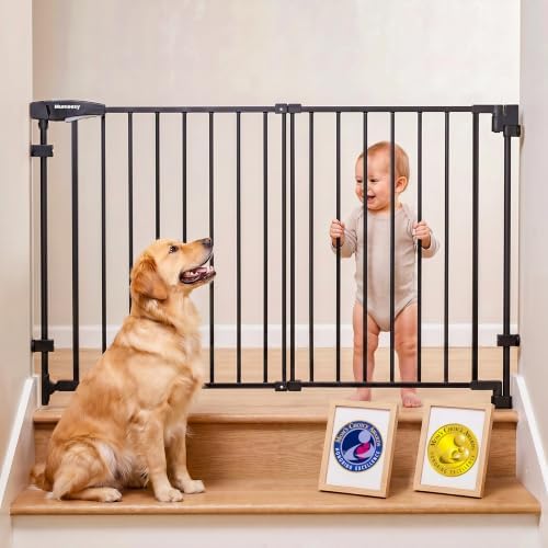 Mumeasy 30" Tall Baby Gate for Stairs & Doorways, No Bottom Bar Dog Gate by Mumeasy-FocusonBabyPetSafetyGate